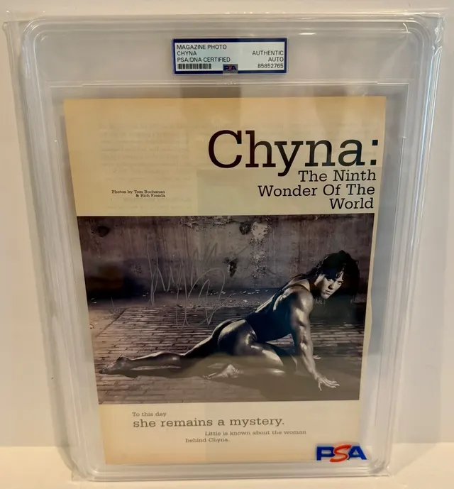 Chyna Joanie Laurer WWE WWF Signed Auto Vintage Magazine Page PSA DNA #1 — image from Fanatics Collect (ex-PWCC)