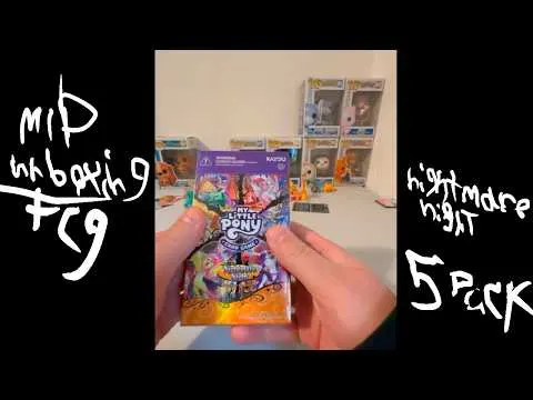 MLP unboxing 3 : My Little Pony Nightmare Night tcg 5 pack box — image from YouTube