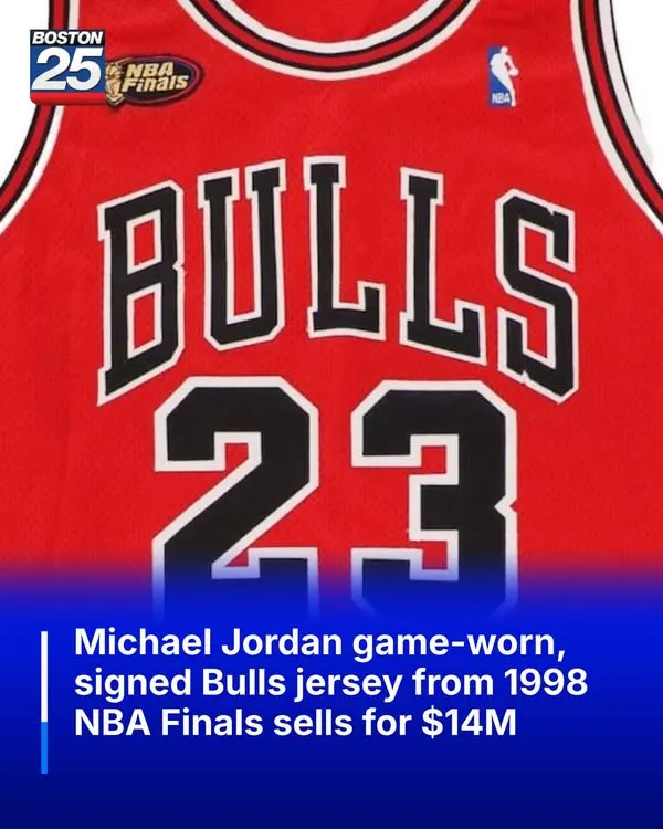 Jordan's red road jersey was sold to a private collector. — image from Facebook