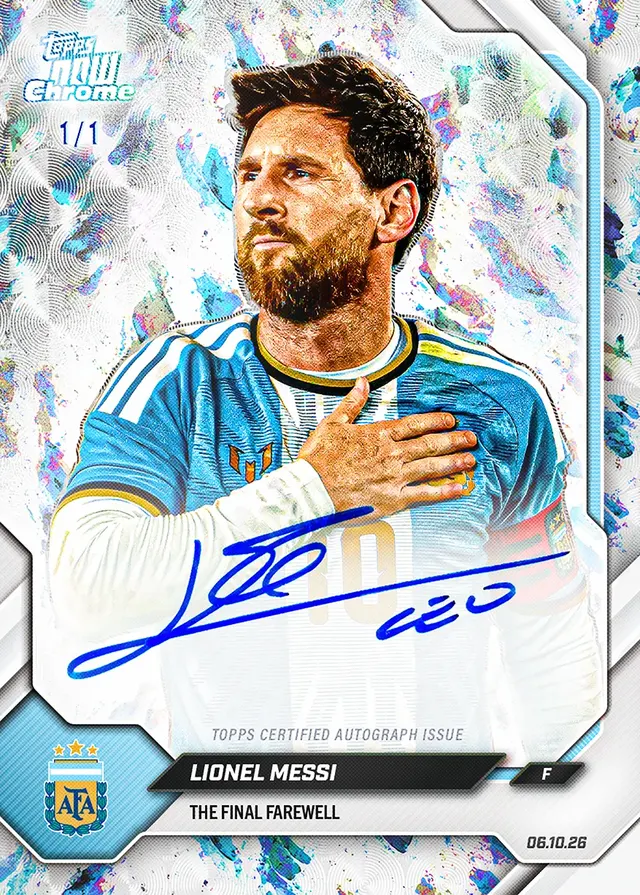 Lionel Messi Breaks All-Time Topps NOW Record with 664,325 Print Run for Argentina Farewell Cards — image from Topps