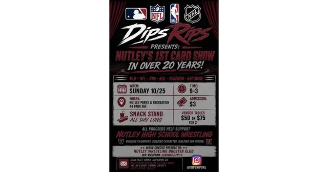 Nutley Wrestling Hosts The Card Show in Decades This Sunday at Parks and Rec — image from TAPinto