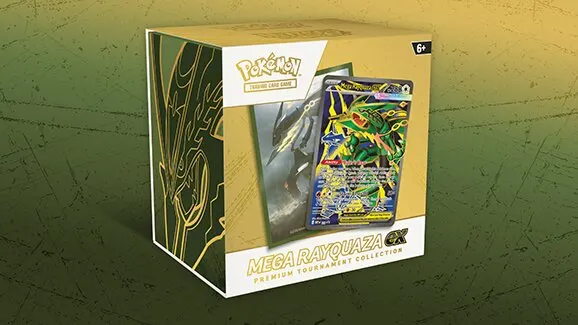 Pokémon TCG Mega Rayquaza ex Premium Tournament Collection launches Feb. 12 — image from Pokemon Blog