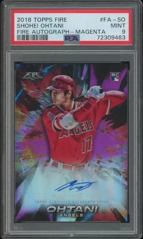 Top 3 Topps Fire Baseball Card Sales Ever: Shohei Ohtani and Aaron Judge Lead the List — image from OTIA Sports