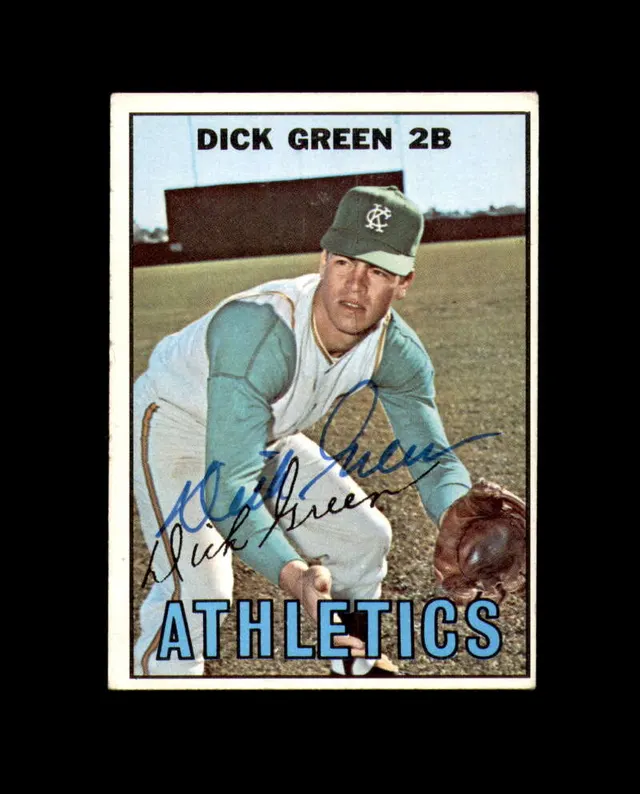 Dick Green Signed Original 1967 Topps Kansas City Athletics Autograph — image from Fanatics Collect (ex-PWCC)