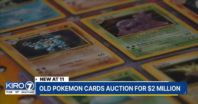 Old Pokemon cards auction for $2M — image from KIRO 7 News Seattle