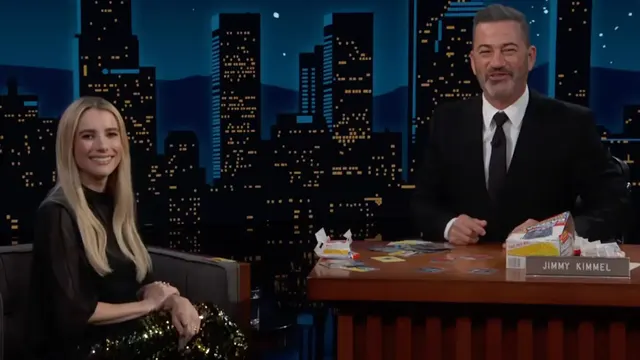 Emma Roberts Rips Cards, Launches Fanatics Live Channel on Jimmy Kimmel — image from Sports Illustrated