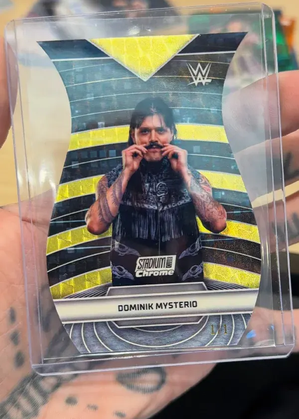 Collector Pulls Huge Dominik Mysterio 1/1 from 2026 Topps Stadium Club WWE — image from Topps