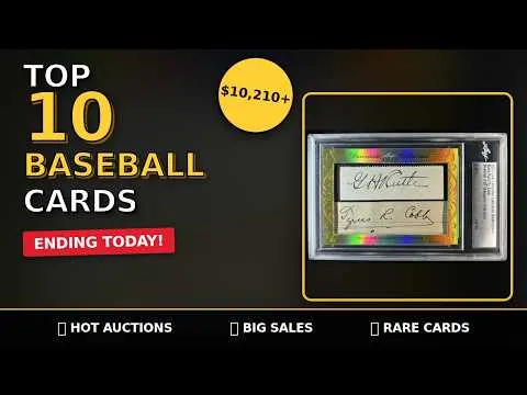 🔥 TOP 10 Baseball Card Auctions Ending TODAY! 💰 One Will Sell for OVER $10,210! — image from YouTube